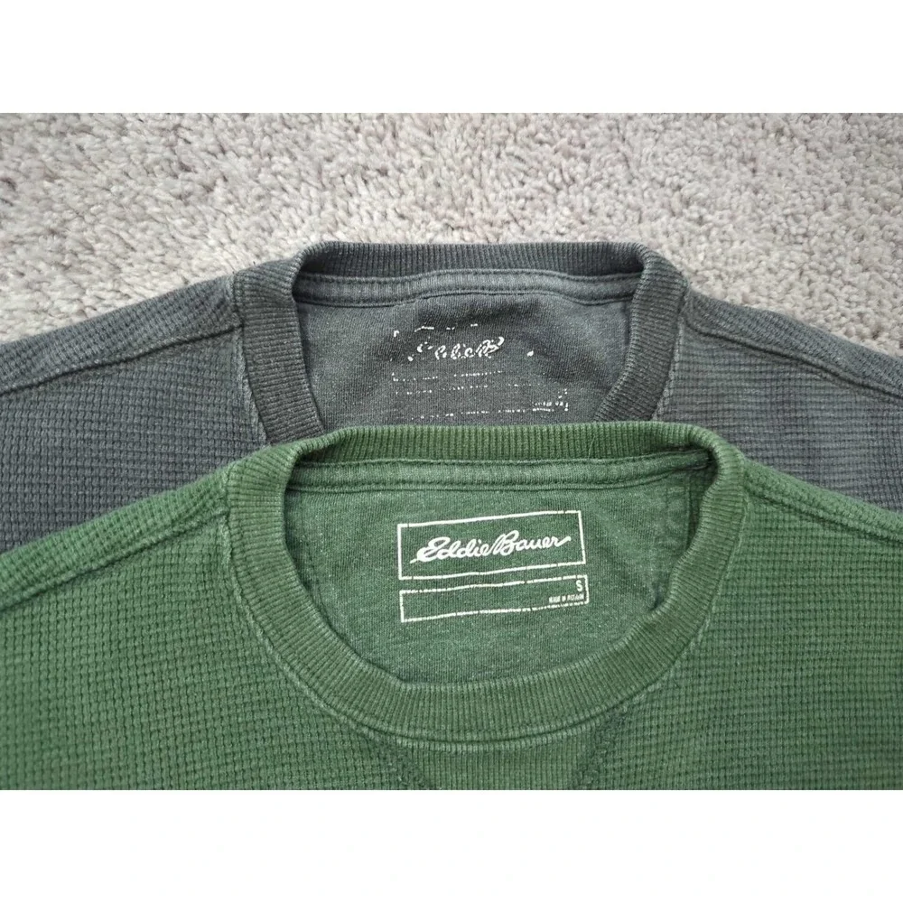 Lot of 2 Eddie Bauer Pullover Sweater Mens Small Cotton Blend Thermal - Picture 2 of 13